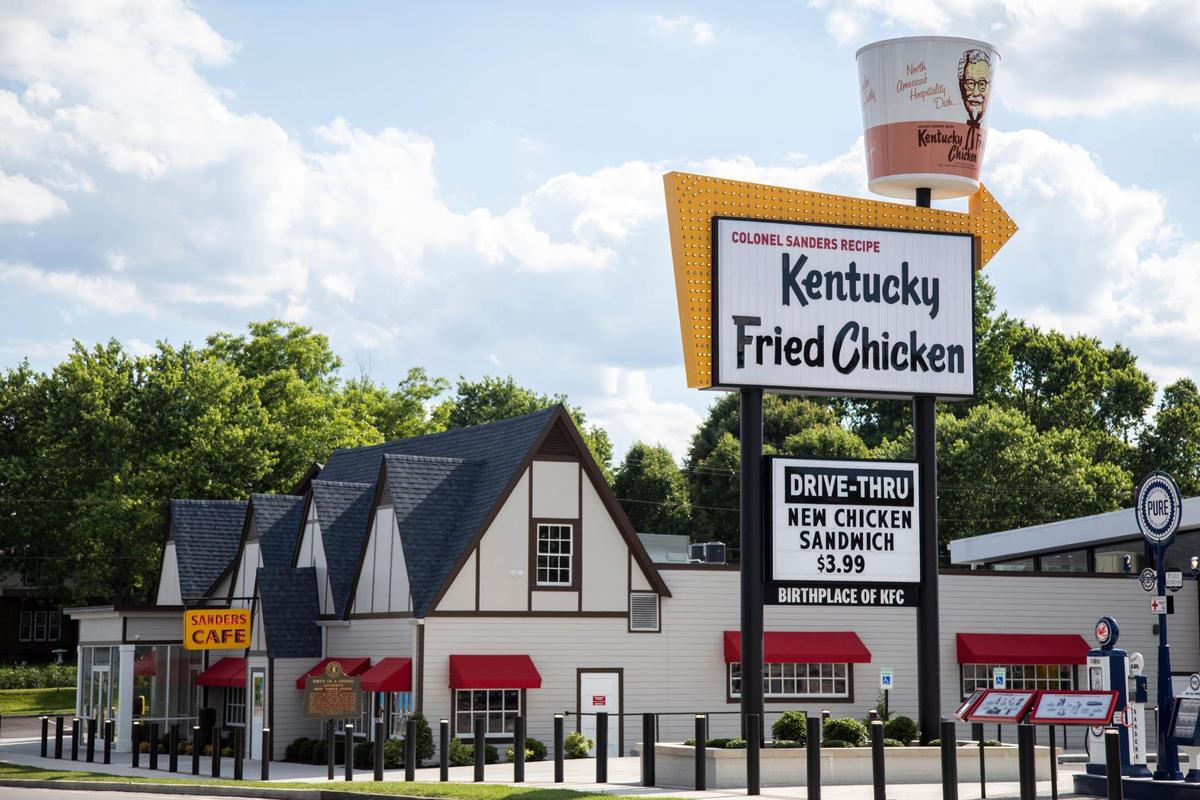 The birthplace of KFC, the Harland Sanders Cafe and Museum in Corbin, Ky., Wednesday, June 16, 2021. Colonel Harland Sanders, the founder of Kentucky Fried Chicken, operated the restaurant from 1940-1956.