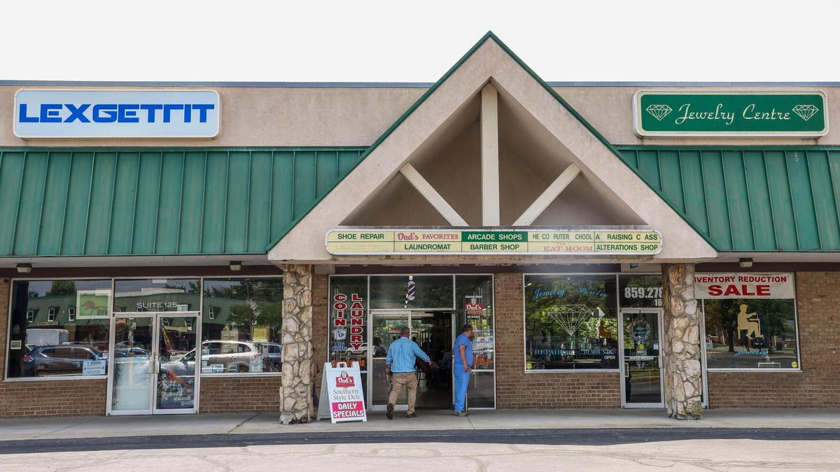Dad’s Favorites Deli, shown Thursday, June 26, 2025 in Lexington, Ky. The deli opened in the 2010 in arcade shops of the Garden Springs Shopping Center and is surrounded by a laundromat, a barber shop, a clothing alteration store, a jeweler and a show repair store.