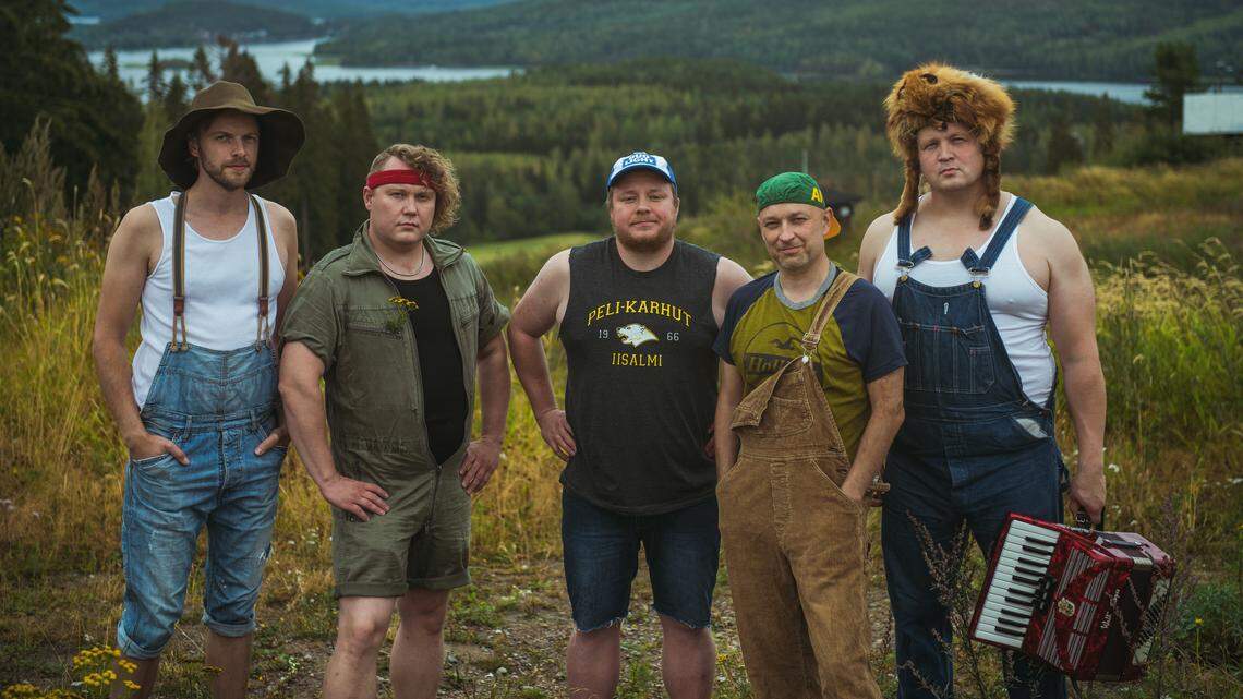 Steve ’n’ Seagulls, from left, Matias Haavisto, Janne Tuovinen, Tomi Tajakka, Juha Salonen and Viljam Hänninen. The Finnish band has grown a following online with their Bluegrass covers of heavy metal classics.