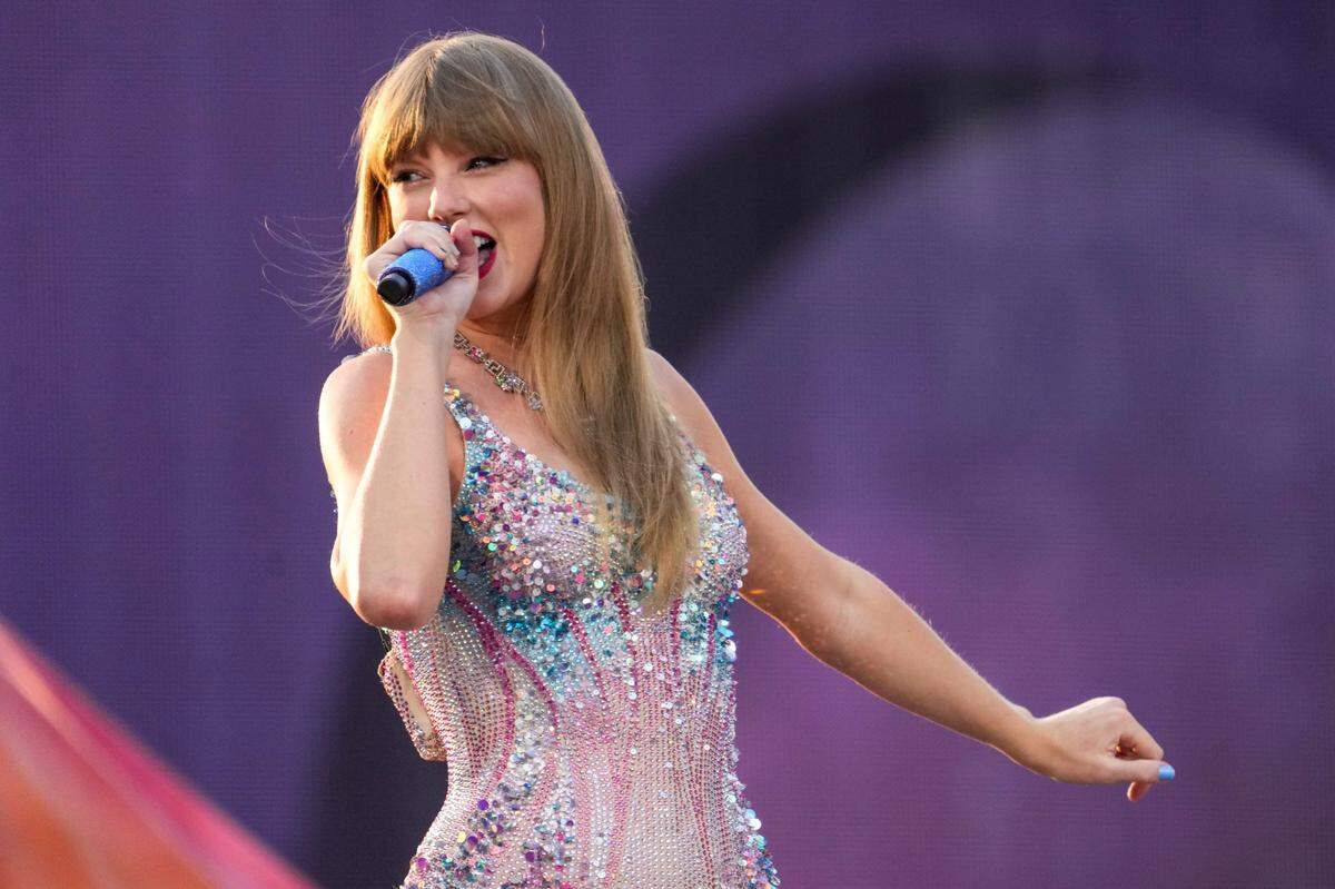 Taylor Swift, shown here performing during the first night of the Cincinnati stop of the Eras Tour at Paycor Stadium in Cincinnati on June 30, 2023, will be in Miami Oct. 18-19. You could be there thanks to a charity raffle that benefits the University of Kentucky Markey Cancer Center’s Ovarian Screening Program.