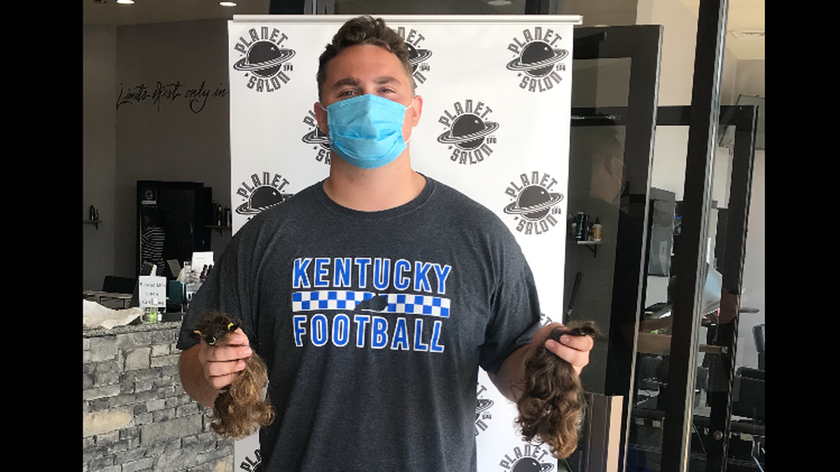 UK football player Ryan Bryant donated his hair to Wigs for Kids on Monday.