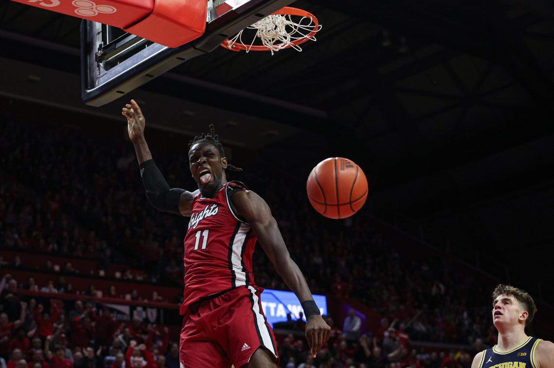 Clifford Omoruyi (11) is looking to make a move after four seasons at Rutgers.