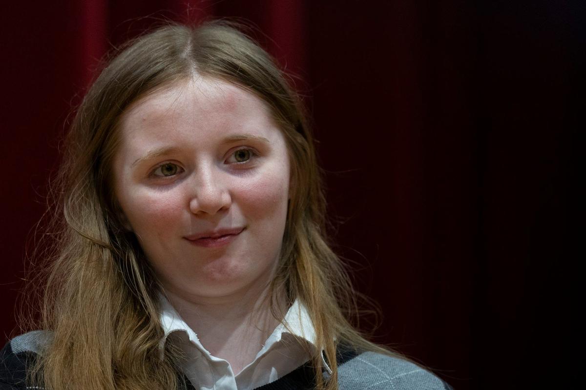Recent Harlan County High School graduate Emma Penny is photographed at the school in Harlan, Ky., on Wednesday, May 8, 2024.