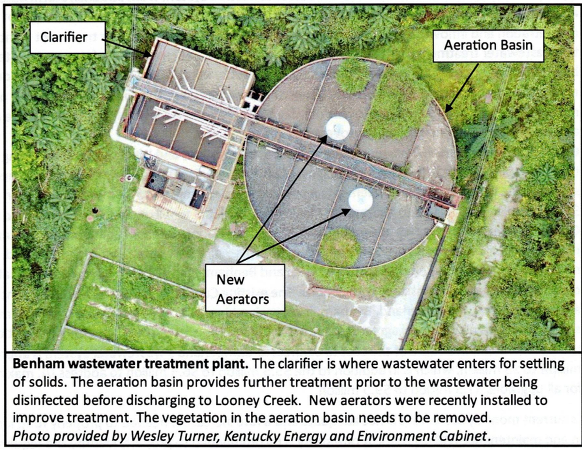 The state Energy and Environment Cabinet has cited violations at the Benham, Ky., sewer plant.