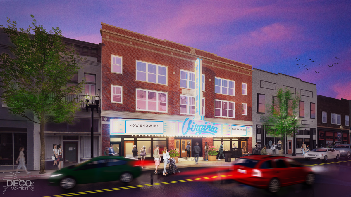 This rendering shows what the Virginia Theatre will look like after a more than $2 million restoration.