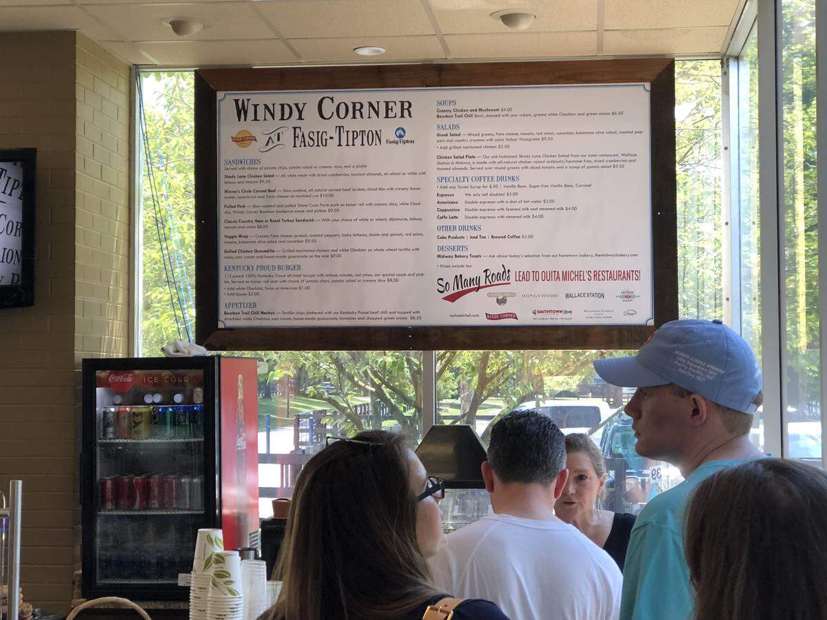 Besides the buffet in the main dining room, chef Ouita Michel also have brought her Windy Corner Market to Fasig-Tipton, with a menu of sandwiches, burgers, soups and salads that horse buyers can take out on to seating on the grounds or in nearby bars.