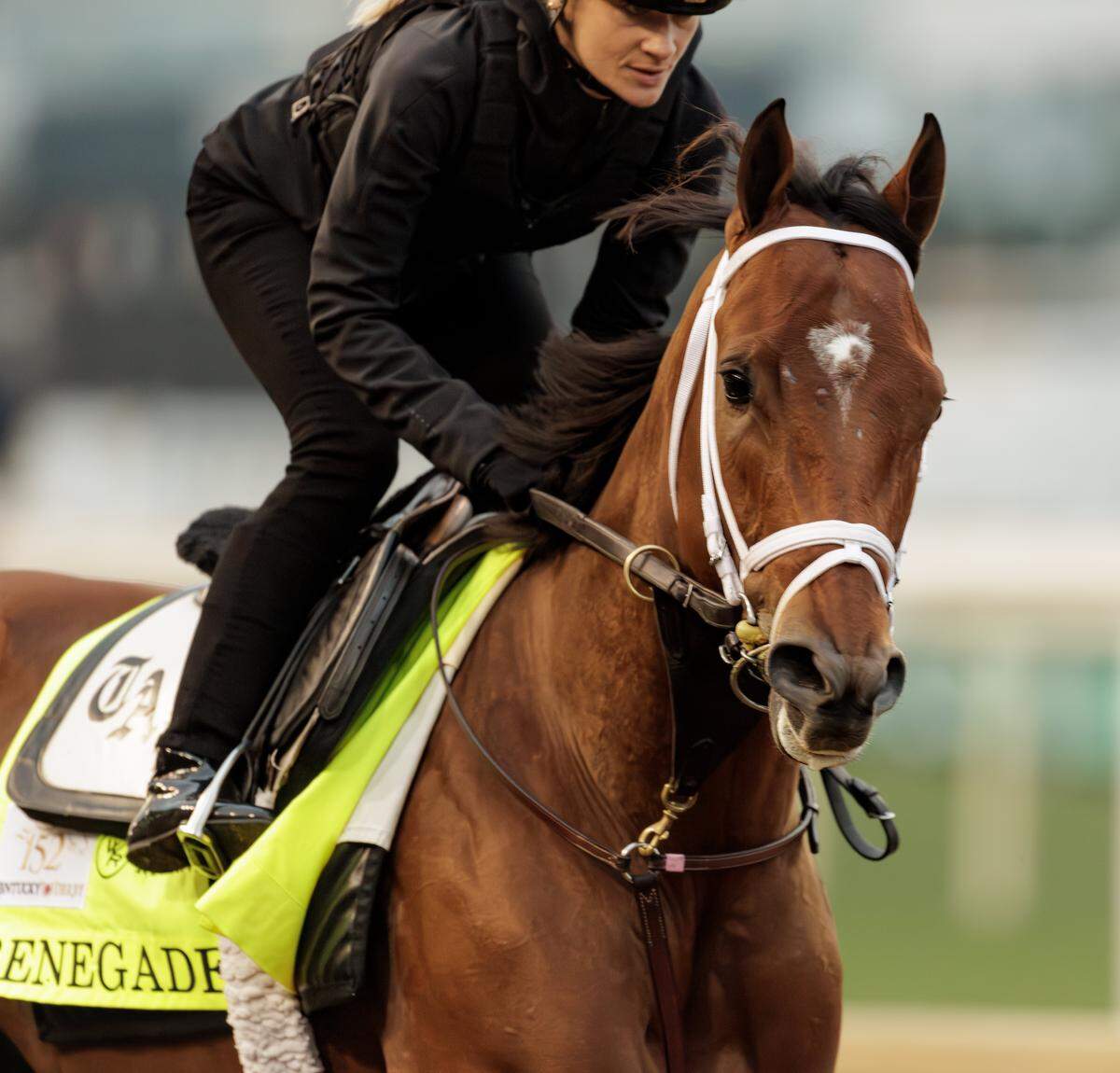 Renegade works at Churchill Downs in Louisville on April 26th, 2026.