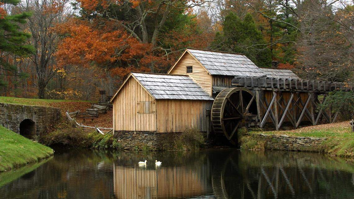 Mabry Mill is probably the most photographed location on Virginia's Blue Ridge Parkway. Not far from the mill are several exhibits of pioneer life.  
