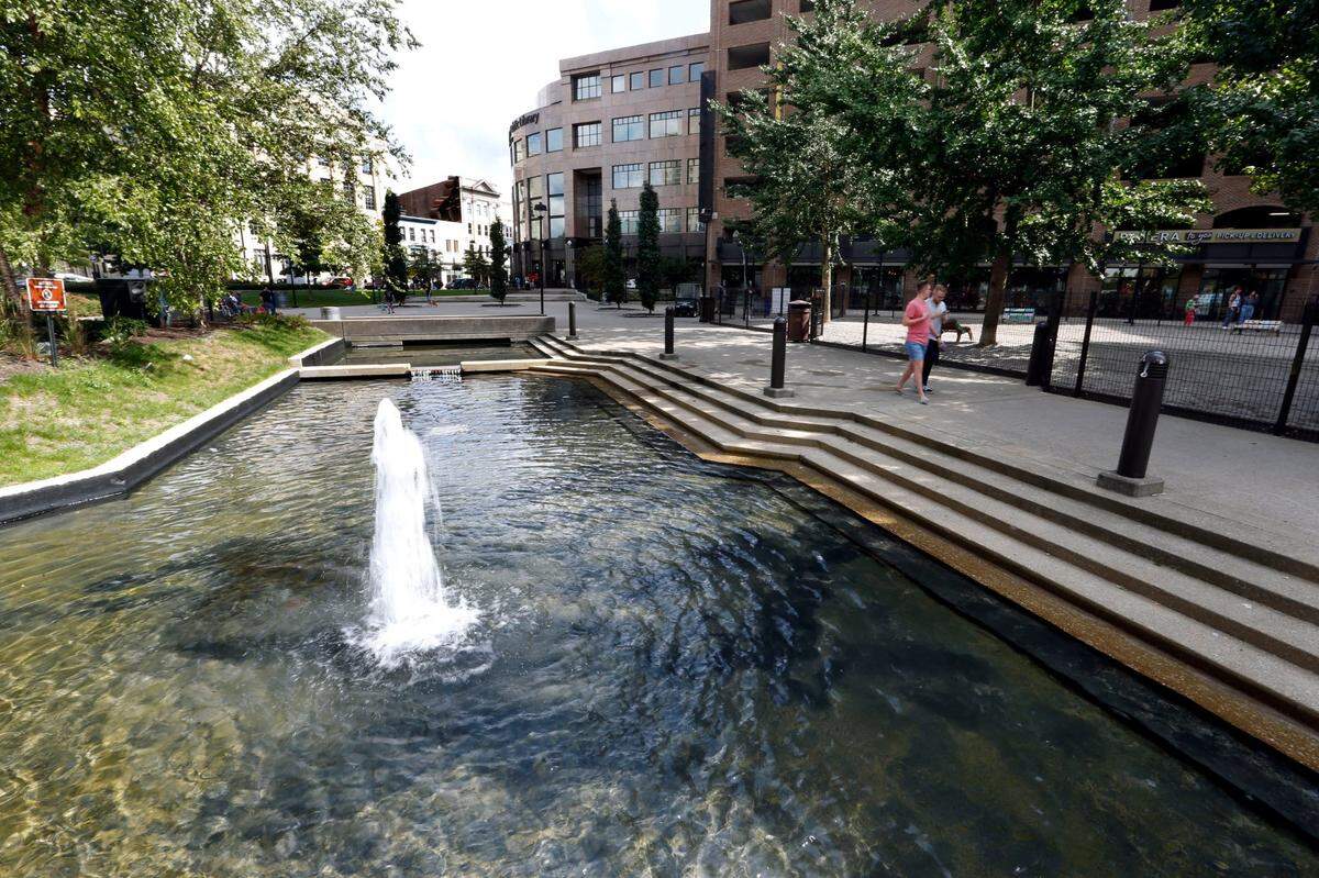 Phoenix Park fountains on Oct. 1, 2018, in Lexington, Ky.