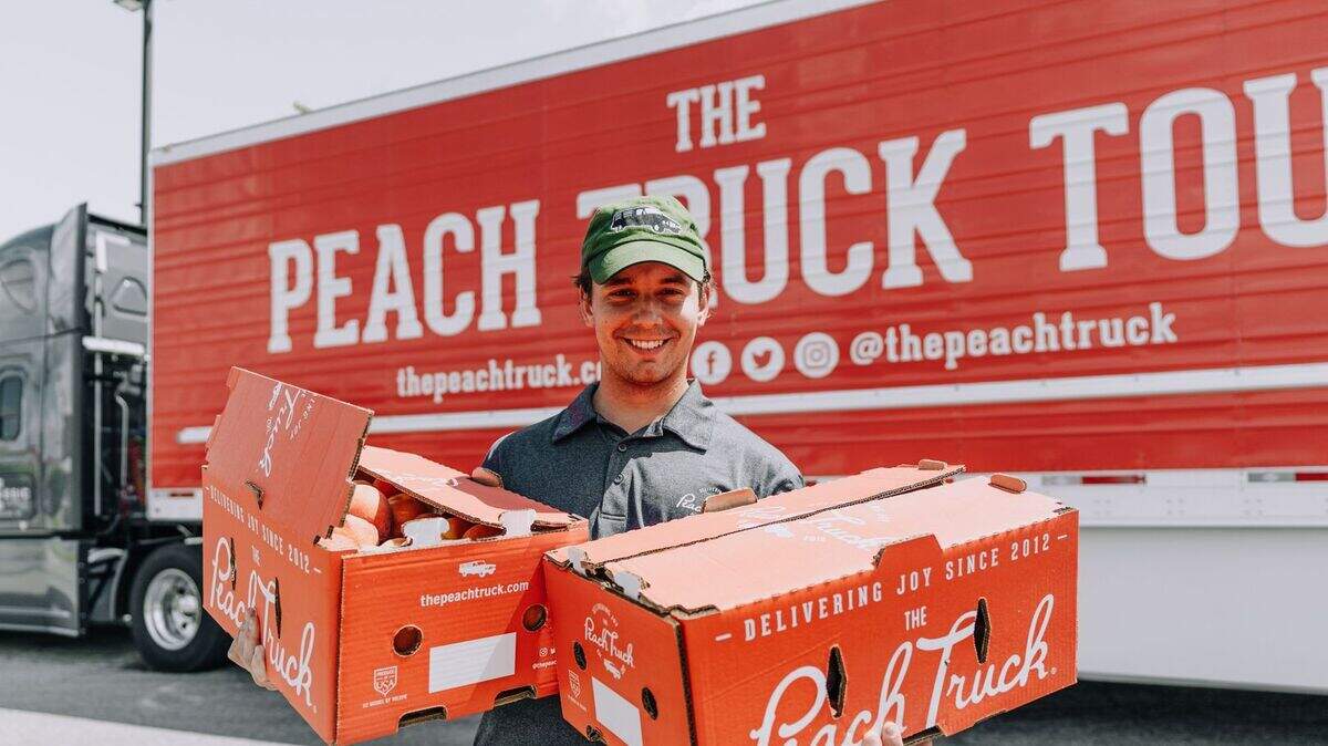 The Peach Truck will be in Lexington starting May 31. But new to the market competing with The Peach Truck is Kroger Sweet Georgia Peaches.