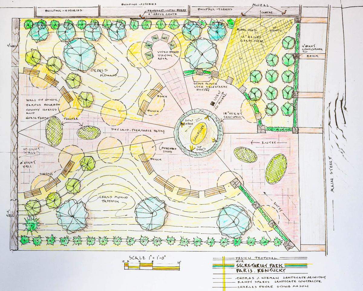 Secretariat Park, which will feature a larger-than-life mural and a life-size bronze sculpture of the great Thoroughbred among other features, is scheduled to open this fall in Paris.