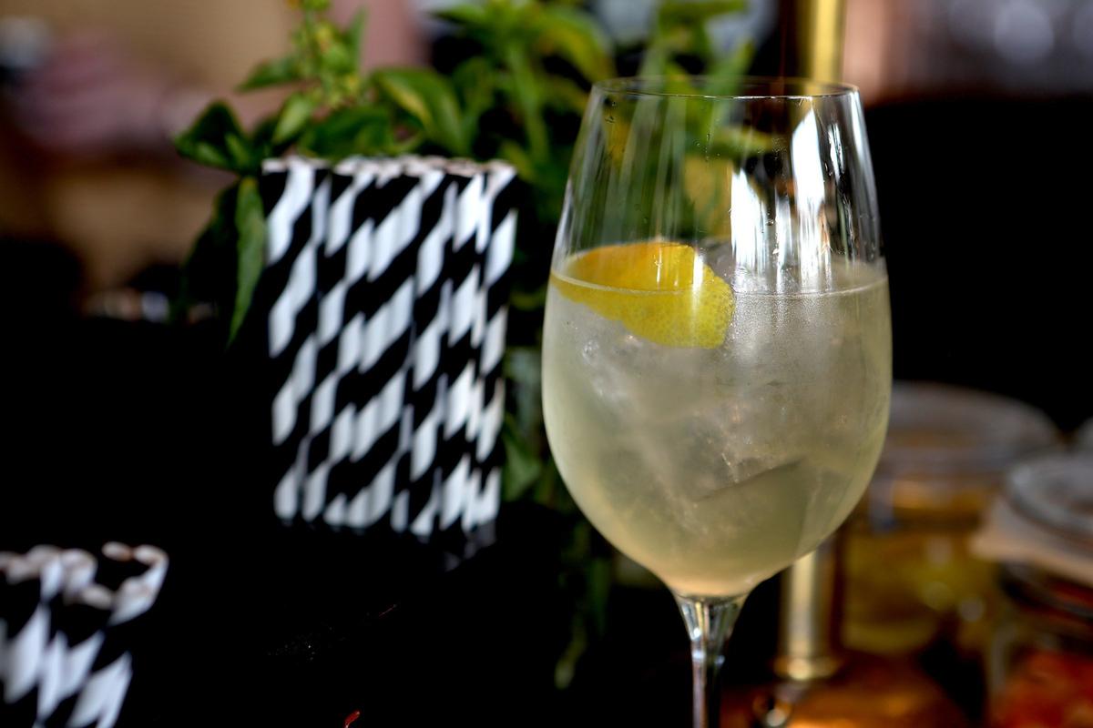 An elderberry spritzer is among the refreshing beverages offered at Chef Ouita Michel’s Honeywood at The Summit at Fritz Farm.