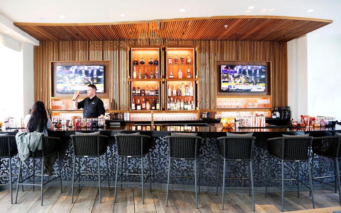 The bar at Infinity: Skybar & Cafe on the roof of downtown Lexington’s Residence Inn.