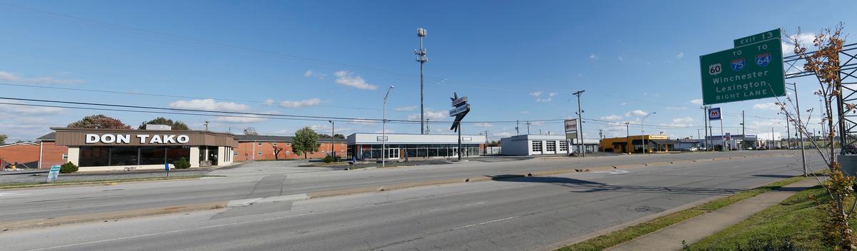 The four buildings in the background are vacant on New Circle Road near Eastland Parkway,