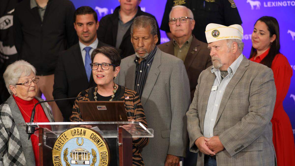 Mayor Linda Gorton speaks during a Week of Valor press conference Nov. 1, 2022. Photo by Amy Wallot