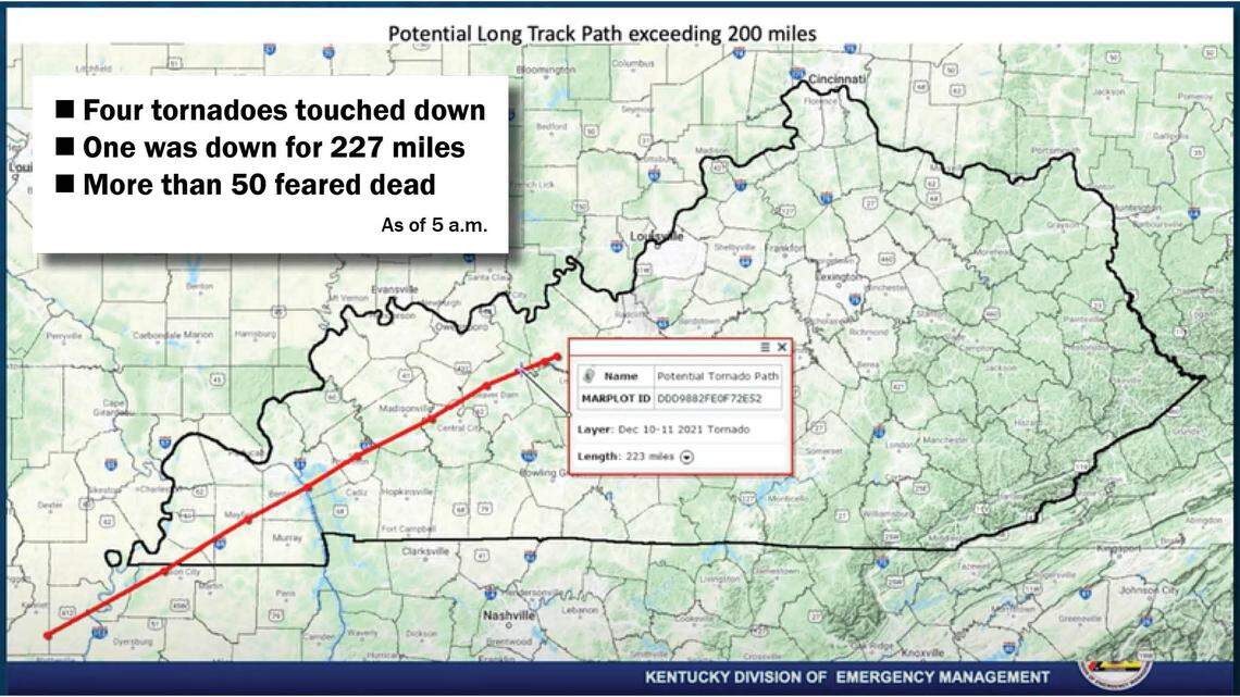 Path of Kentucky tornado: Deadly storm potentially broke this 96-year-old record