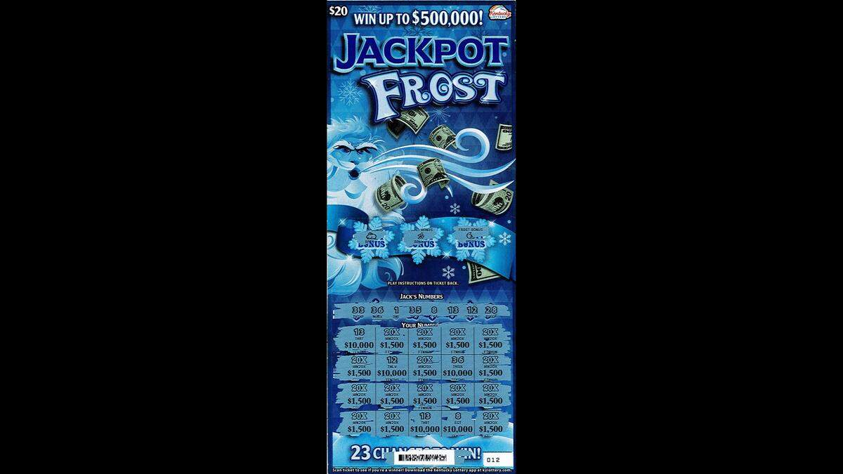 This $20 Jackpot Frost ticket proved to be a $500,000 win for a Lexington, Ky., man recently.