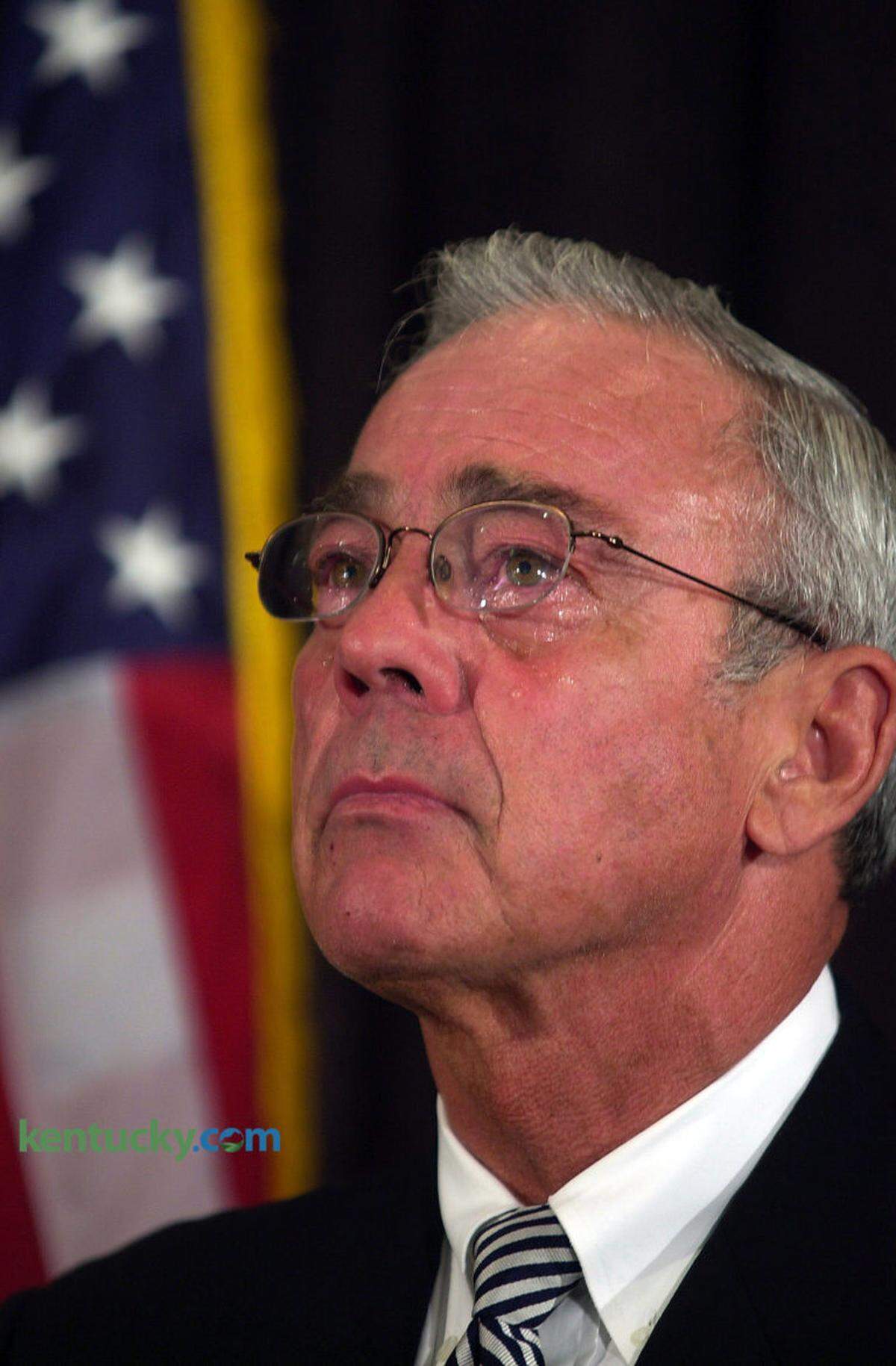 Gov. Paul Patton admits to his extramarital affair with Tina Conner at a news conference on Sept. 20, 2002.