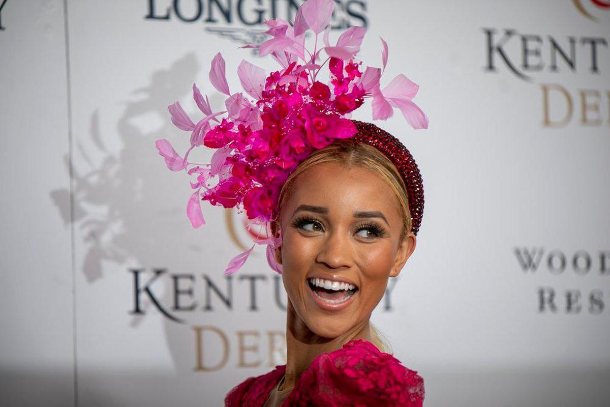 Miss USA Elle Smith walks the red carpet at Churchill Downs in Louisville, Ky., Saturday, May 7, 2022. Smith graduated from UK in 2020.