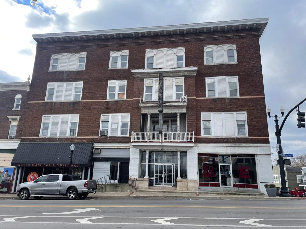 The Glyndon Hotel, open in 1872, stands closed on Richmond Main Street and Third Street. The city is conducting a feasibility study on the property.