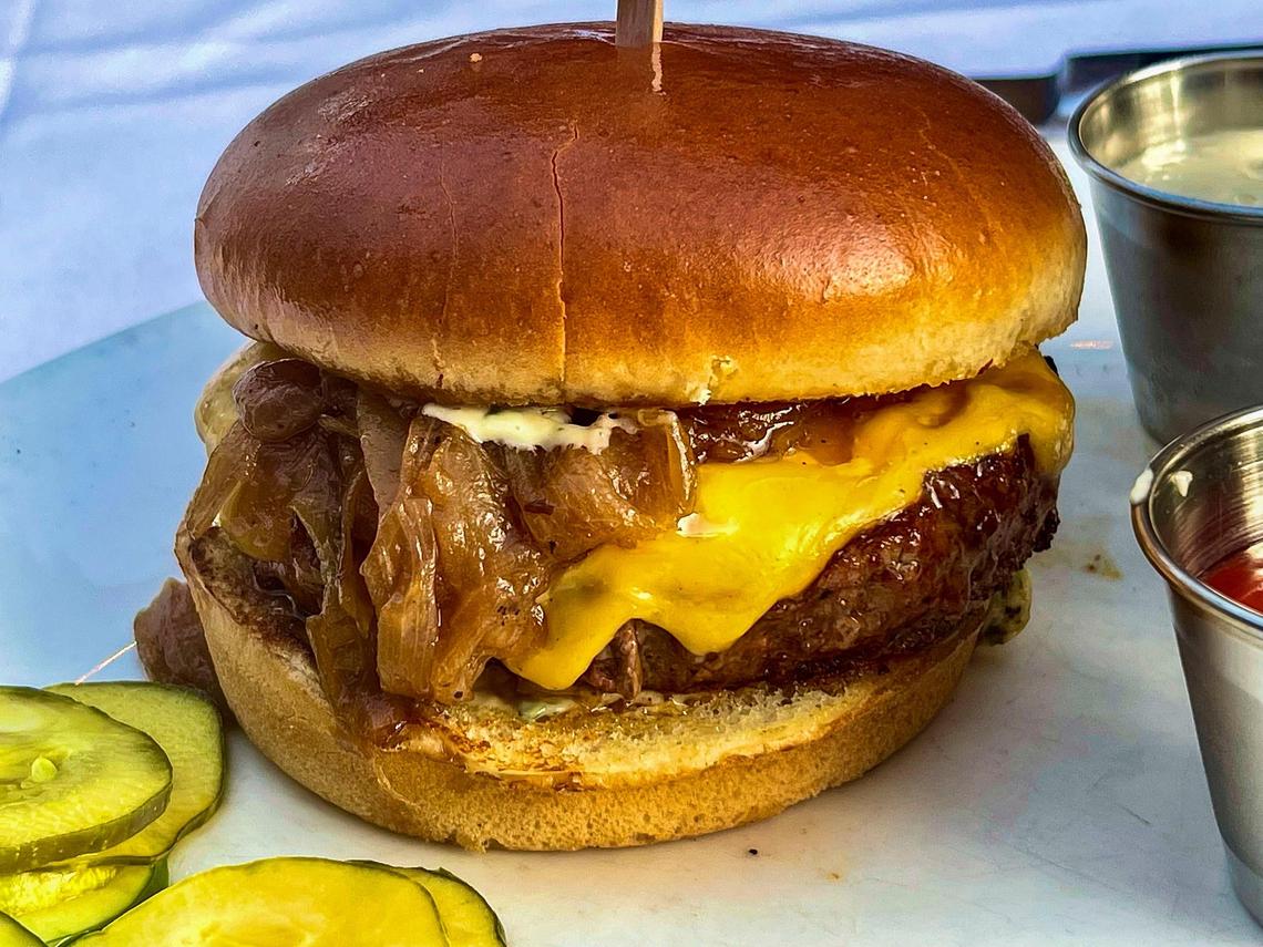 Jeff Ruby’s Burger at Jeff Ruby’s Steakhouse is seen in this file photo.