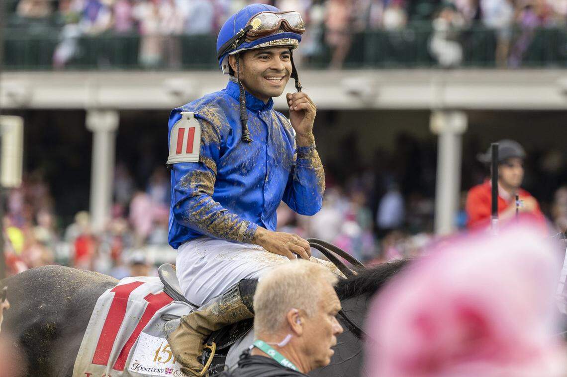 Luis Saez won his second career Kentucky Oaks on Friday. He will be aboard Neoequos in Saturday’s Kentucky Derby.