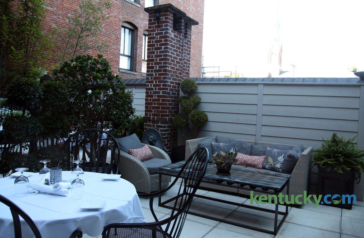 The rooftop area at Dudley’s on Short overlooks downtown Lexington.