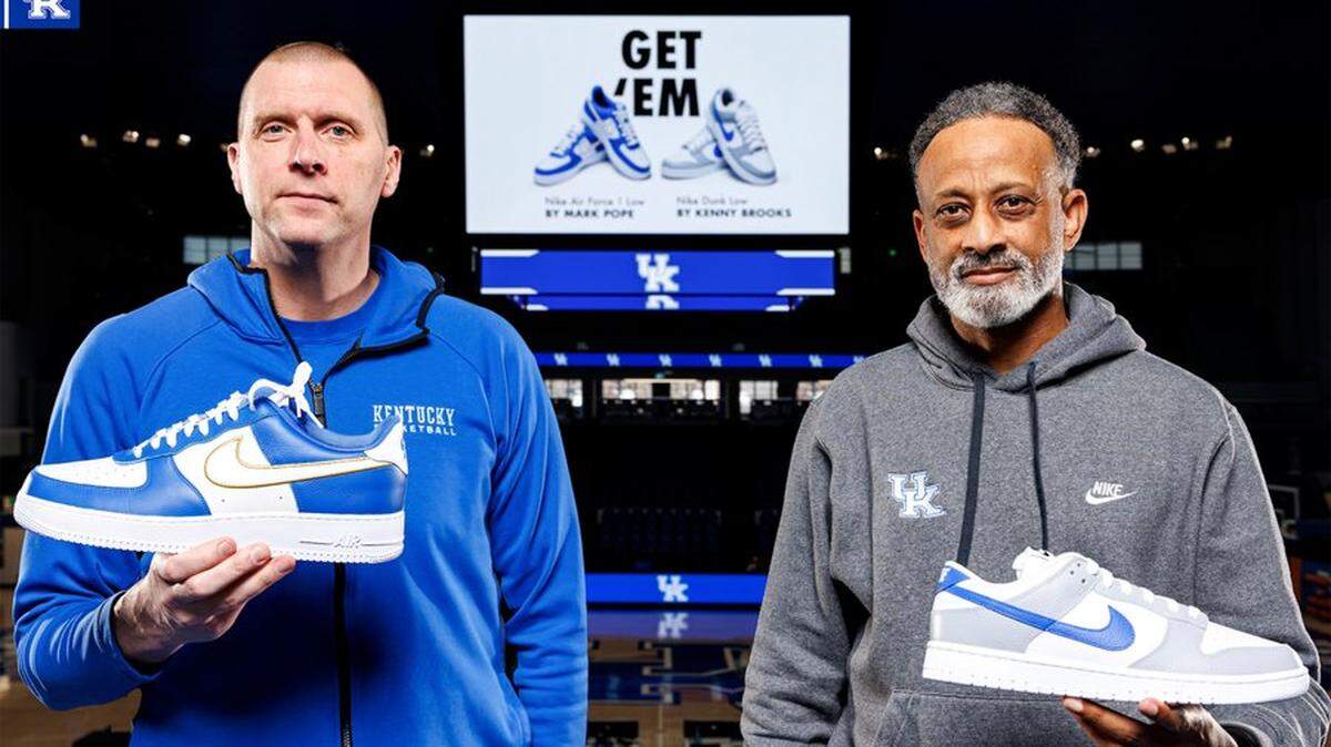 Kentucky Basketball Coaches Mark Pope and Kenny Brooks have released signature shoes with Nike ahead of the 2025 NCAA Tournament.