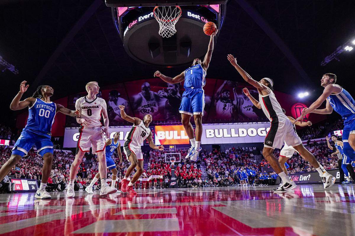 Kentucky point guard Lamont Butler (1) was the Wildcats’ best player in UK’s 82-69 loss at Georgia on Tuesday night. The transfer from San Diego State had 20 points, four rebounds, three assists and four steals for the Cats. Butler and UK face another challenging road game Saturday when the Wildcats play at No. 14 Mississippi State.
