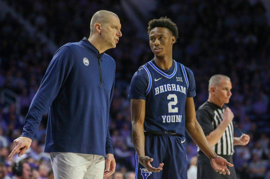 Jaxson Robinson was BYU’s leading scorer this past season under coach Mark Pope last season.