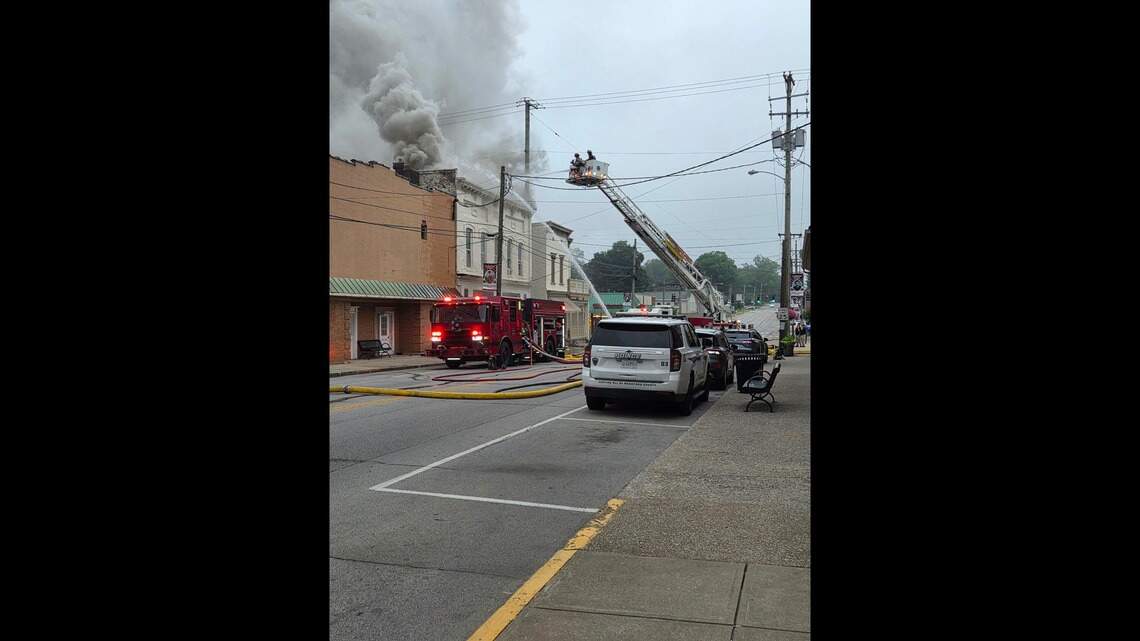 Firefighters battling large fire at historic building in Central Kentucky