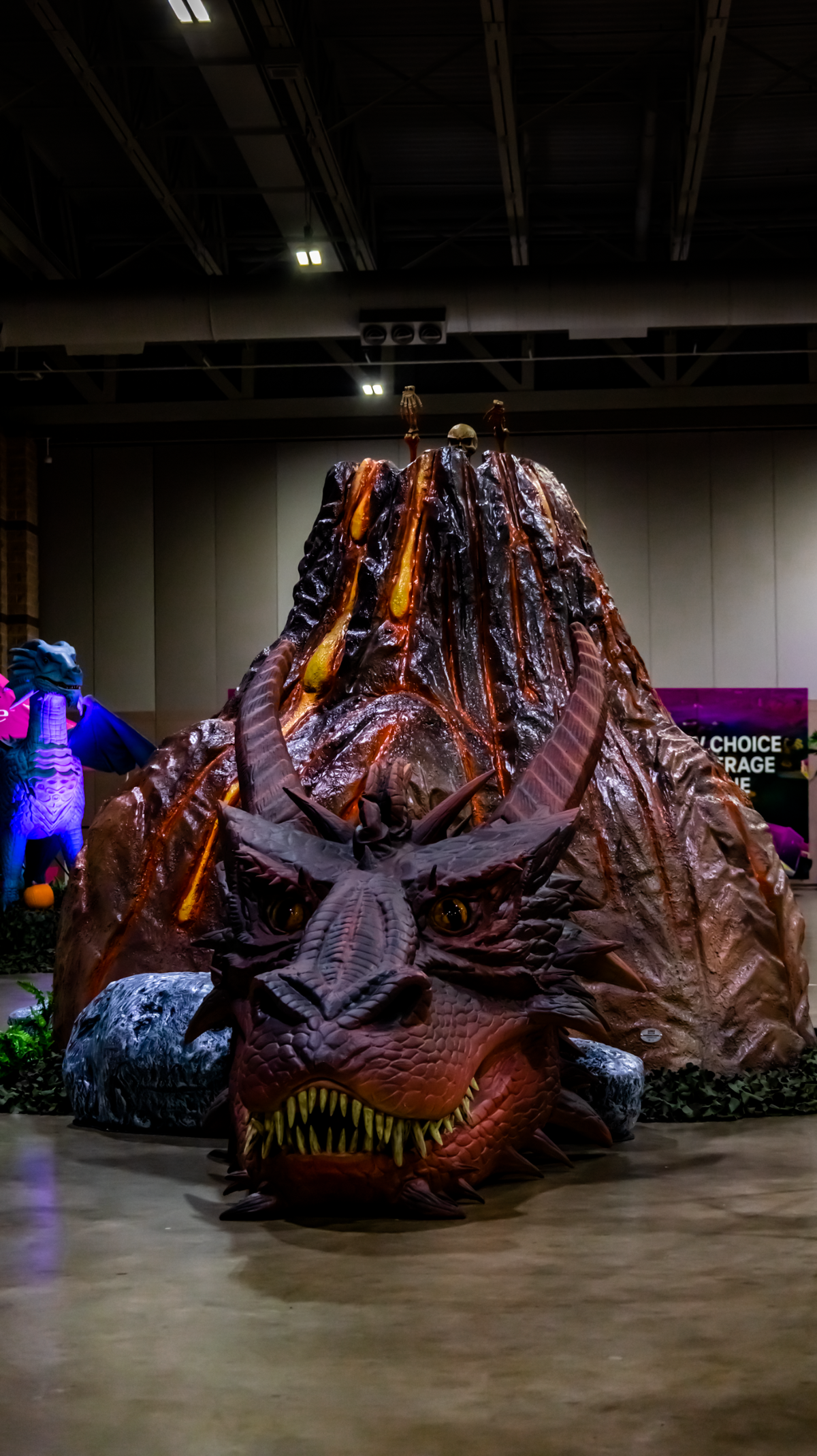 The Dino & Dragon Stroll, a walk-thru tour of animatronic dinosaurs and dragons standing up to 28 feet tall and 60 feet long will be at Lexington’s Central Bank Center, Dec. 17-18, 2021.