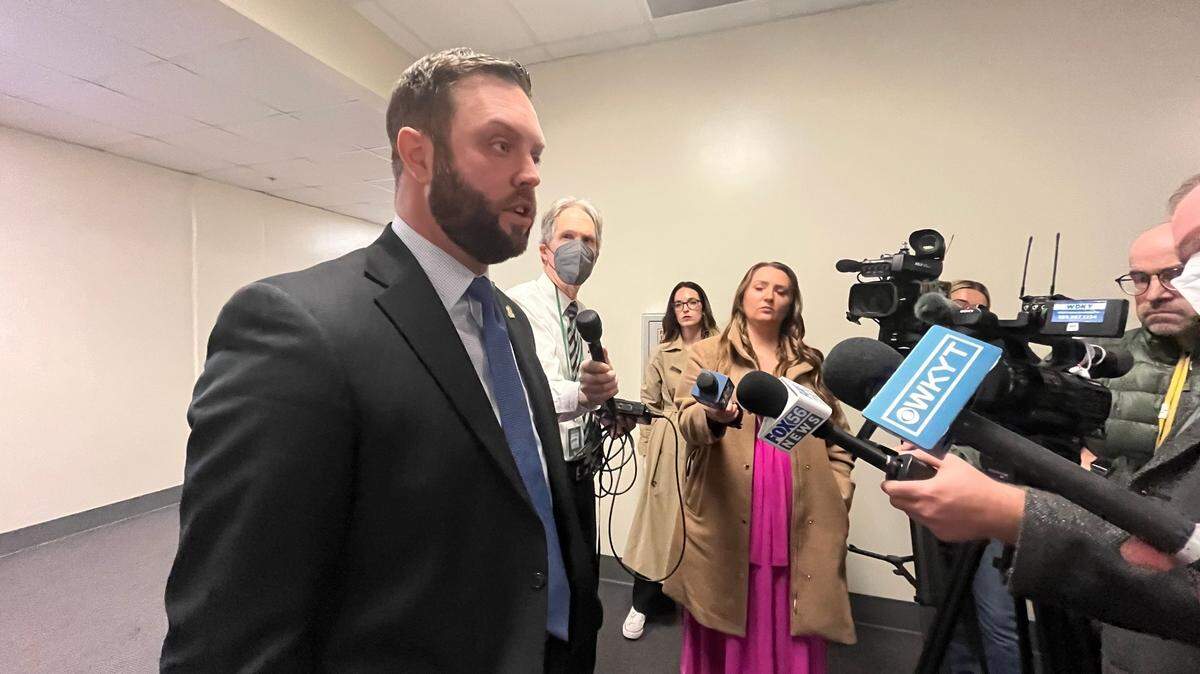 House Bill 551 sponsor Rep. Michael Meredith, R-Oakland, addresses questions from reporters on Wednesday.