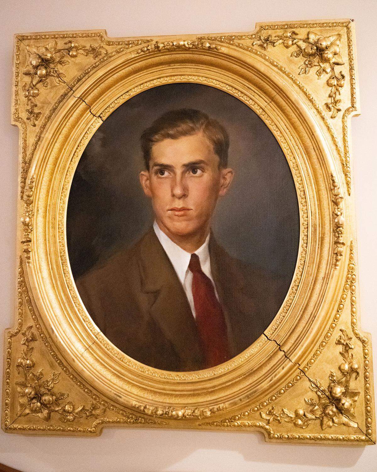 A portrait of Lt. David McCord hangs in his brother Bill McCord’s home. David McCord was 24 when he died while serving in World War II.