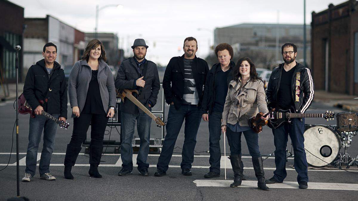 Casting Crowns — Hector Cervantes, left, Megan Garrett, Chris Huffman, Mark Hall, Brian Scoggin, Melodee DeVevo and Juan  DeVevo — never plans its album themes, says Huffman. They evolve during the recording process, the Glasgow native says.     