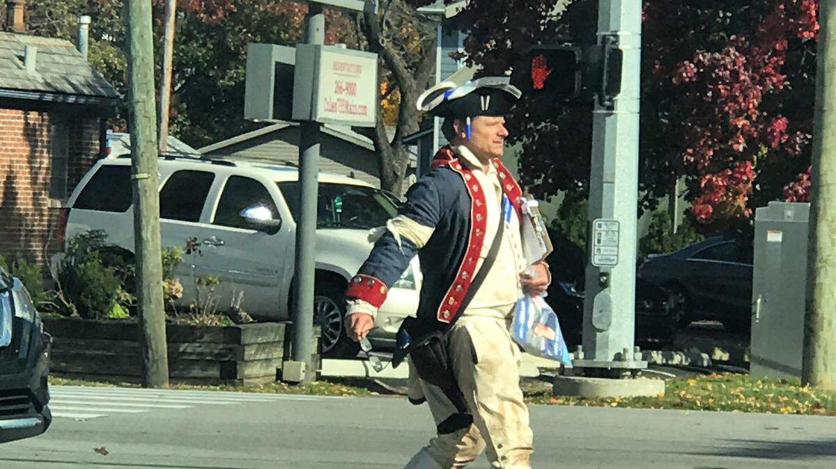 Who’s that patriotic dude trotting down Main Street in Lexington? Actor Steve Zahn. Doing some last-minute canvassing for Sixth District Congressional challenger Amy McGrath, apparently.