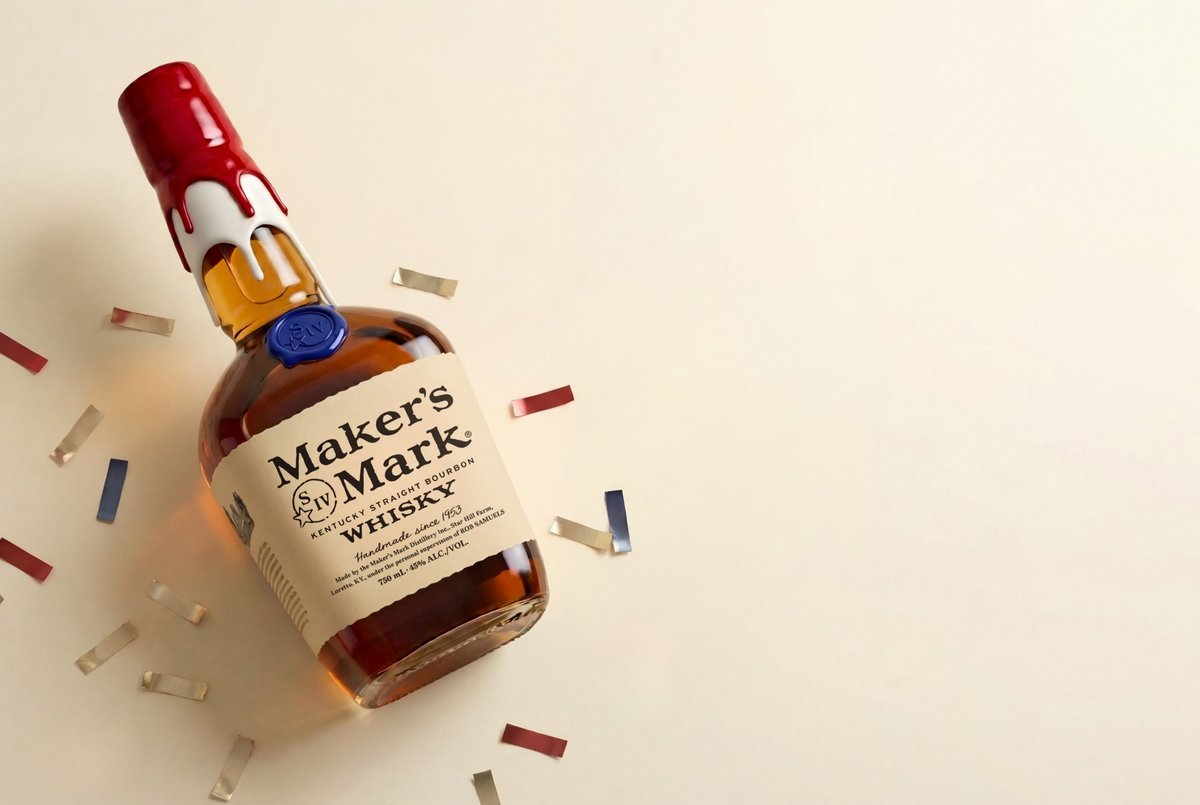 Maker’s Mark has released a bottle with red, white and blue wax commemorating the 250th anniversary of the U.S.