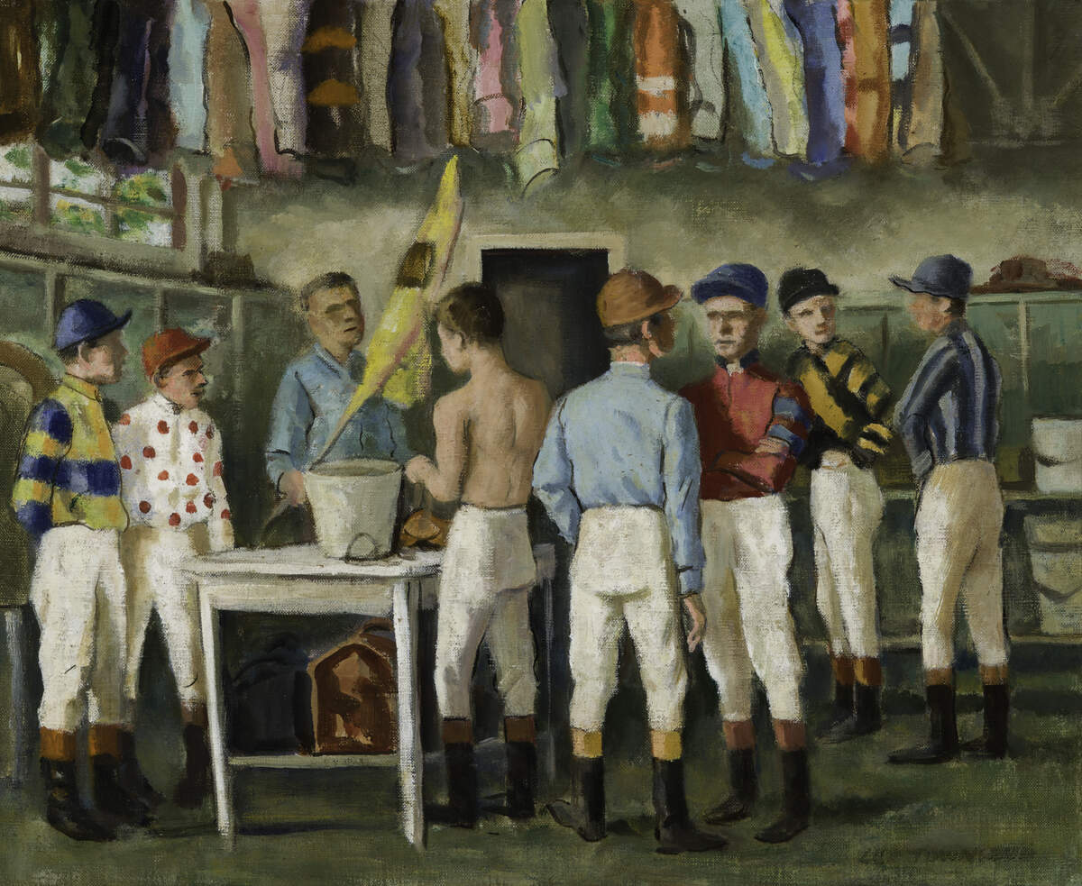 The Jockeys, circa 1937, by Lee Townsend; Oil on canvas