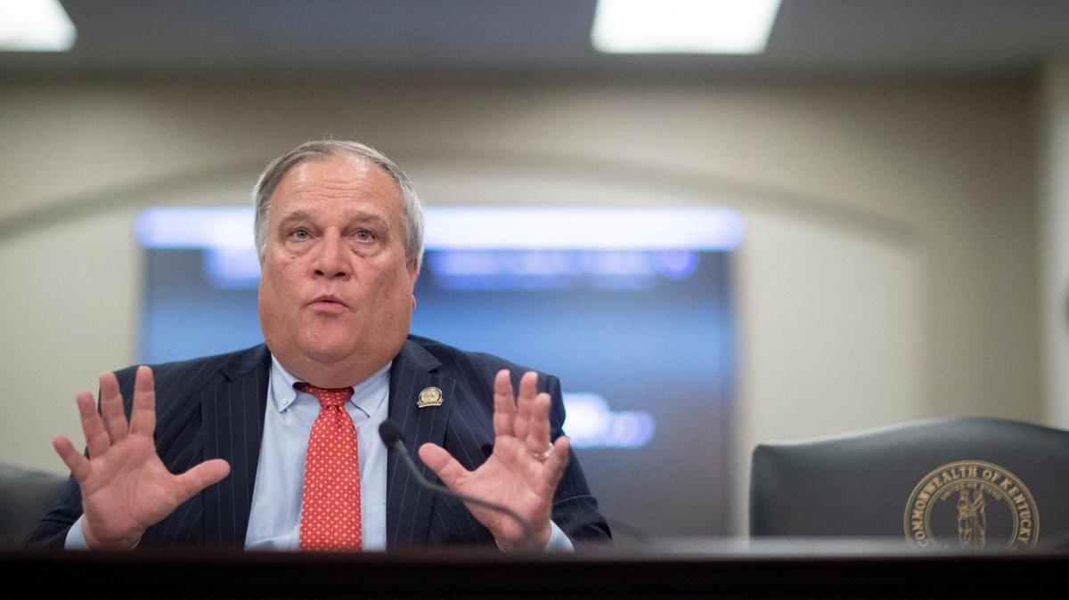 Kentucky State Sen. Robert Stivers, R-Manchester, speaks during a committee hearing at the Kentucky Capitol Annex in Frankfort, Ky., during a special session on Wednesday, Sept. 8, 2021.