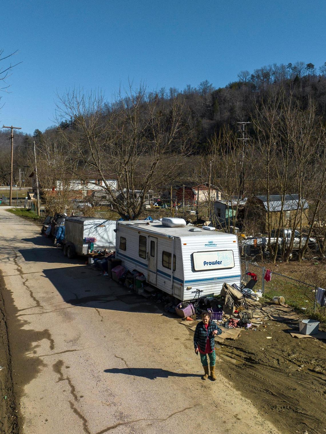 Melissa Bryant is currently living in a travel trailer with no electricity in Haddix, Ky. Bryant has 15 dogs.