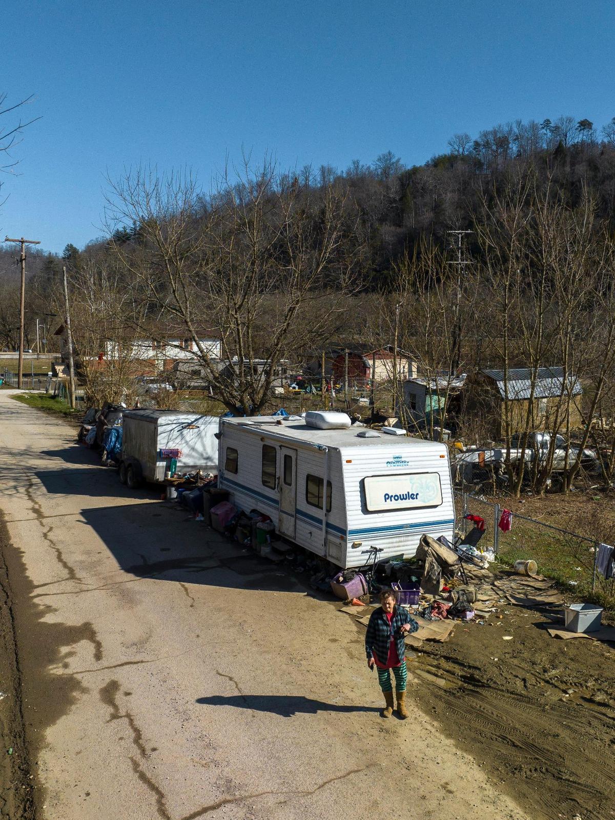 Melissa Bryant is currently living in a travel trailer with no electricity in Haddix, Ky. Bryant has 15 dogs.
