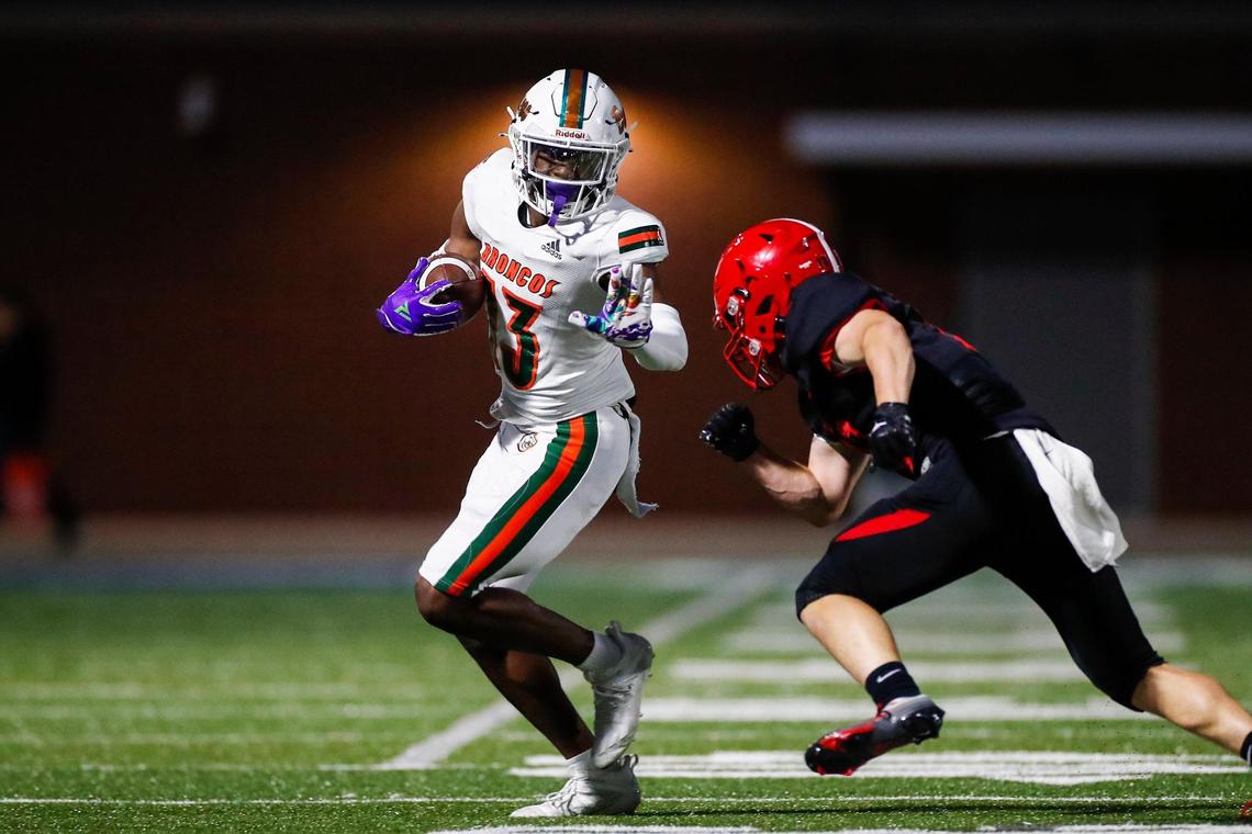 Ty Bryant (13) plays on both sides of the ball for Frederick Douglass but is being recruited as a defensive back by Kentucky.