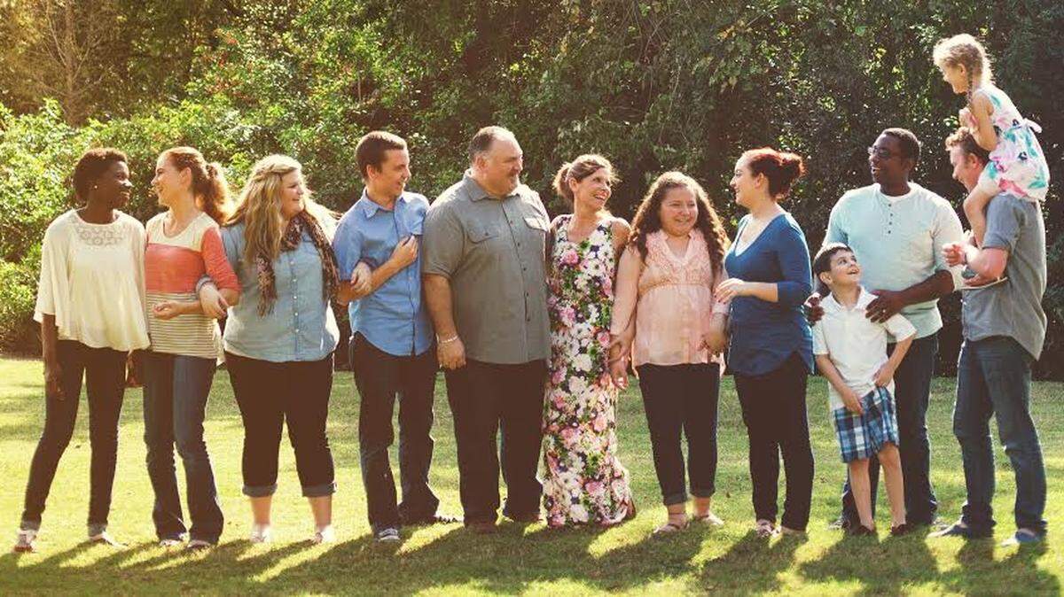 Chris and Alicia Johnson with their 10 children.