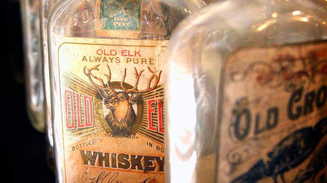 Whiskey bottles were part of a Prohibition exhibit at the Lexington History Museum.