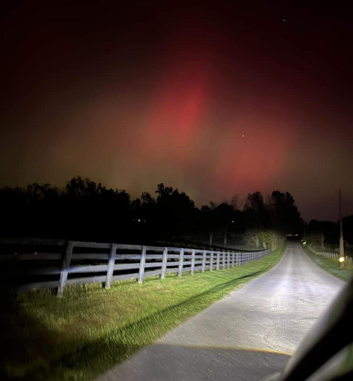 The northern lights in Woodford County.