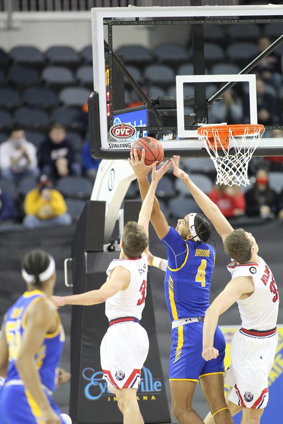 Morehead State freshman Johni Broome scored a career-high 27 points in the Eagles’ 86-71 win over Belmont in the Ohio Valley Conference Tournament finals in Evansville, Ind., on Saturday night. Morehead earned an automatic bid into the NCAA Tournament.