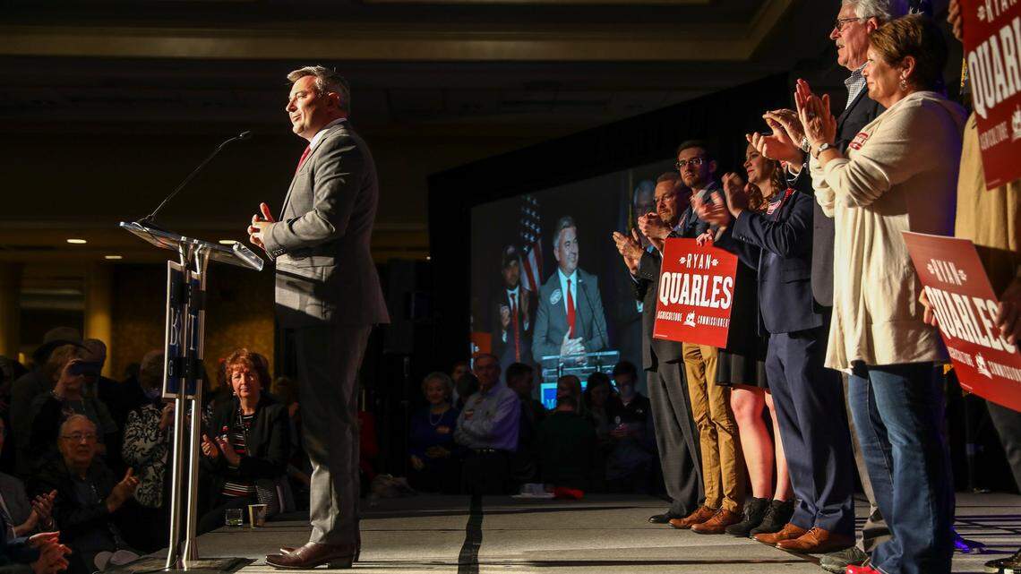 Ryan Quarles speaks to supporters at the Galt House in Louisville after he is officially declared the next Kentucky agriculture commissioner on Tuesday, November 5, 2019.