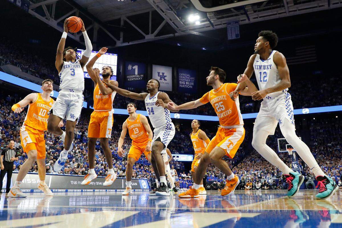 Kentucky guard TyTy Washington (3) hit 10 of 13 shots and scored 28 points in UK’s 107-79 win over Tennessee in Rupp Arena on Jan. 15.