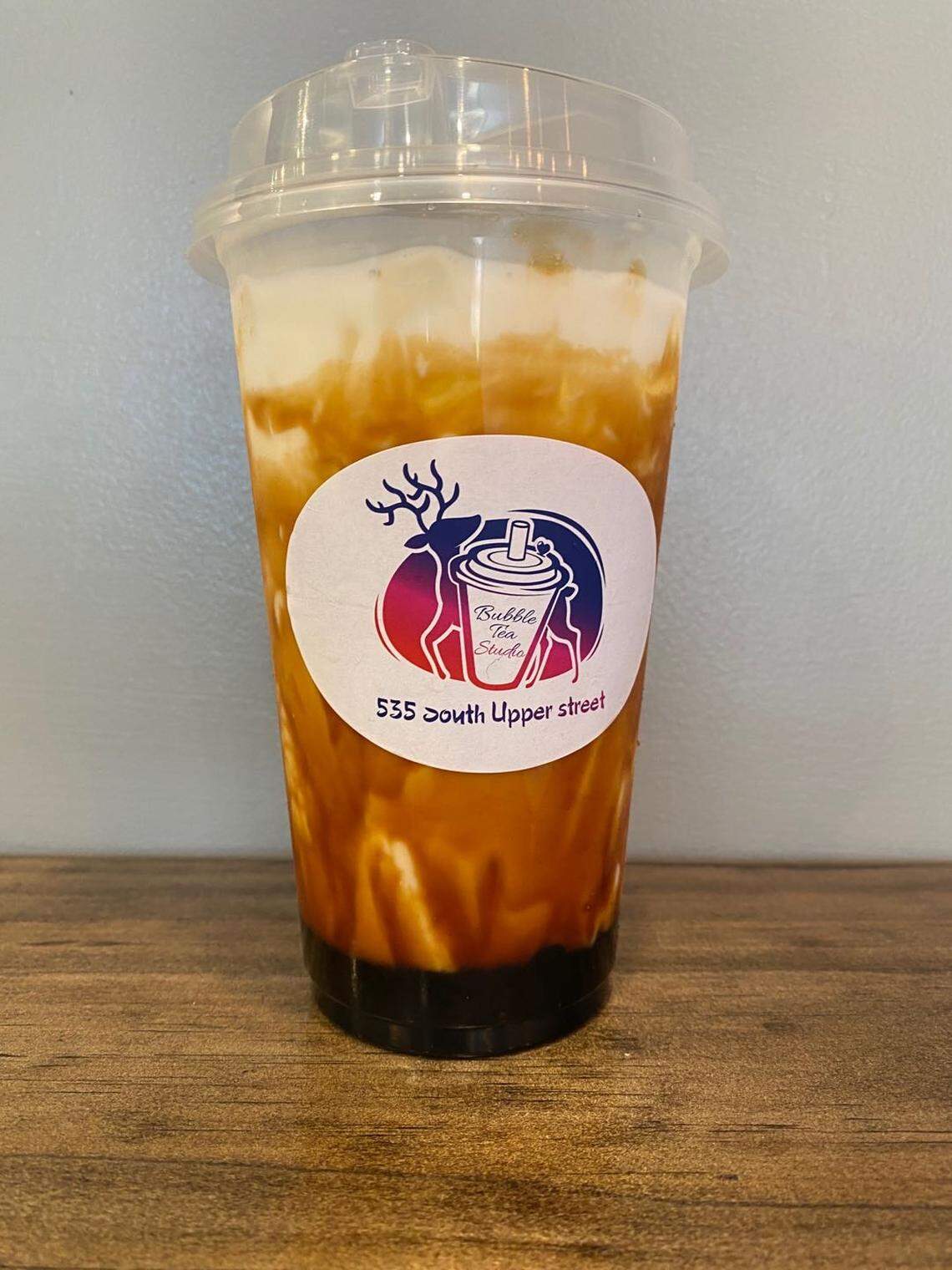 Bubble Tea Studio’s dirty boba tea. They have lots of different options.