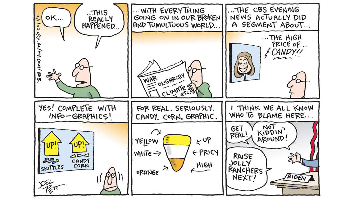 Joel Pett: Candy prices are going up!